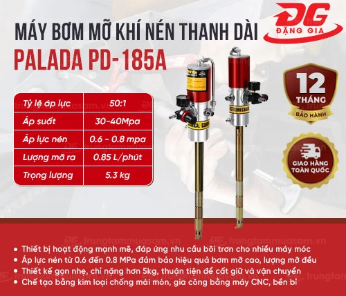 Máy bơm mỡ khí nén thanh dài Palada PD-185A 2