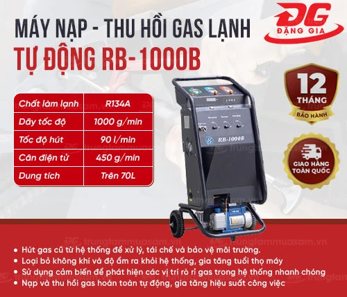 Máy nạp - thu hồi gas lạnh tự động RB-1000B 2
