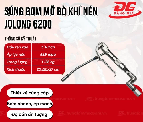 Súng bơm mỡ bò khí nén Jolong G200 2