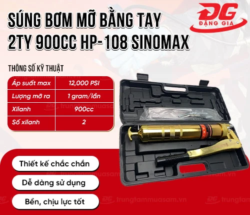 Súng bơm mỡ bằng tay 2TY 900cc HP-108 Sinomax 2
