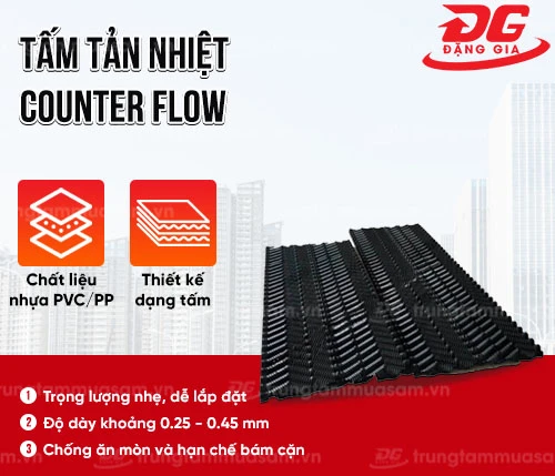Tấm tản nhiệt dùng cho tháp giải nhiệt Counter flow 2