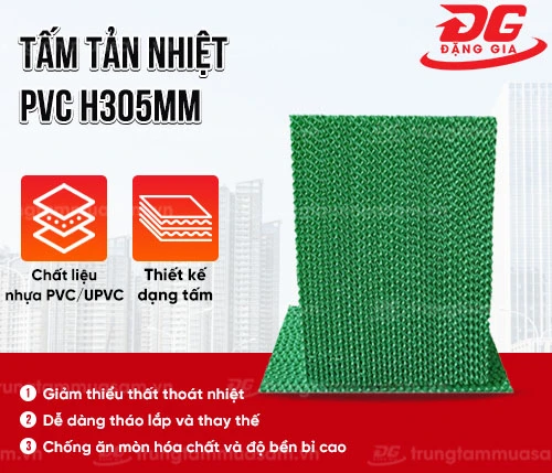 Tấm tản nhiệt PVC H305mm 2