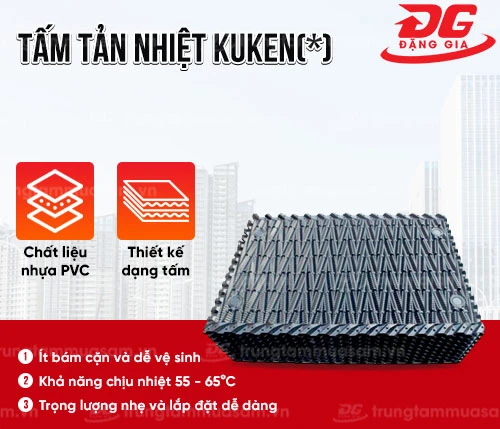 Tấm tản nhiệt PVC cho Tháp giải nhiệt KUKEN(*) 2