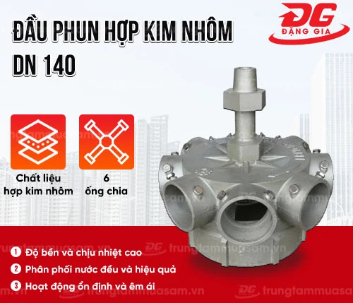Đầu phun bằng hợp kim nhôm DN 140 2