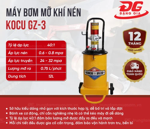 Máy bơm mỡ khí nén Kocu GZ-3 2
