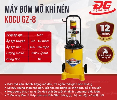 Máy bơm mỡ khí nén Kocu GZ-8 2