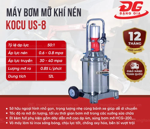 Máy bơm mỡ khí nén Kocu US-8 2