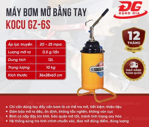 Máy bơm mỡ bằng tay Kocu GZ-6S 2