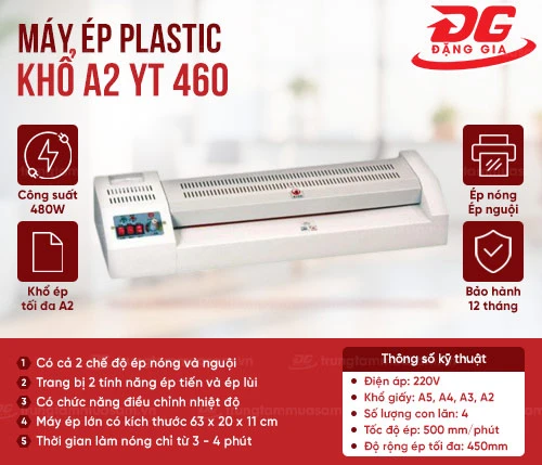 Máy ép plastic khổ A2 YT 460 2
