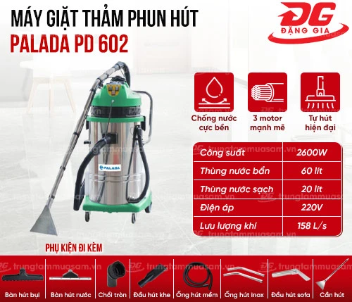 Máy giặt thảm phun hút Palada PD 602 2