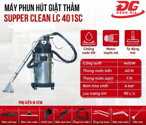 Máy phun hút giặt thảm Supper Clean LC 401SC 2
