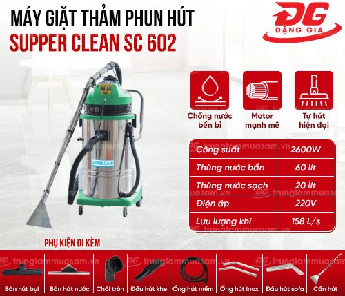 Máy giặt thảm phun hút Supper Clean SC 602 2