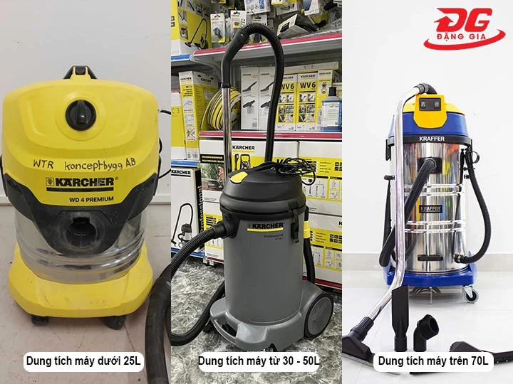 các dung tích máy hút bụi Đức