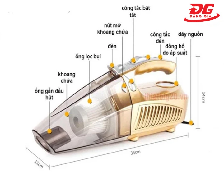 Cấu tạo của máy hút bụi 4 trong 1