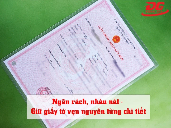 ép plastic giấy đăng ký kết hôn ngăn rách nhàu nát