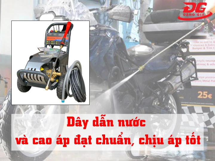 Máy rửa xe Lutian 20M26-3.7T4 được trang bị dây cao áp tiêu chuẩn dài 10m