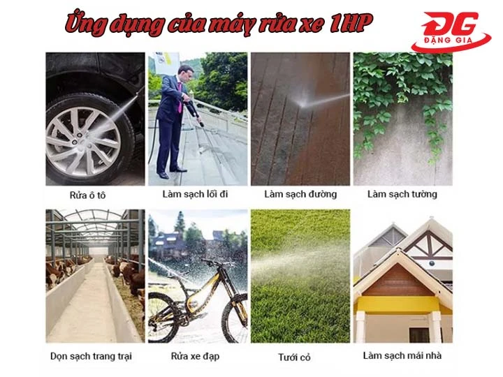 ứng dụng Máy rửa xe 1HP