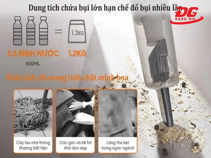 Dung tích thùng chứa máy hút bụi sofa