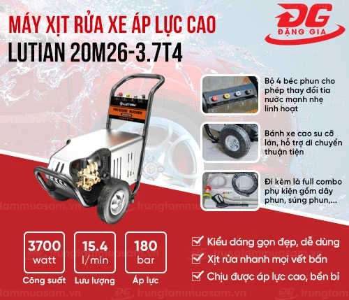 Máy xịt rửa xe áp lực cao Lutian 20M26-3.7T4 2