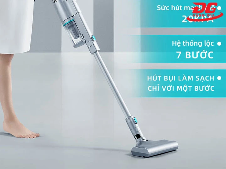 máy hút bụi 20000Pa GWEICH GWV 20W06 có màu xám đá phối xanh ngọc