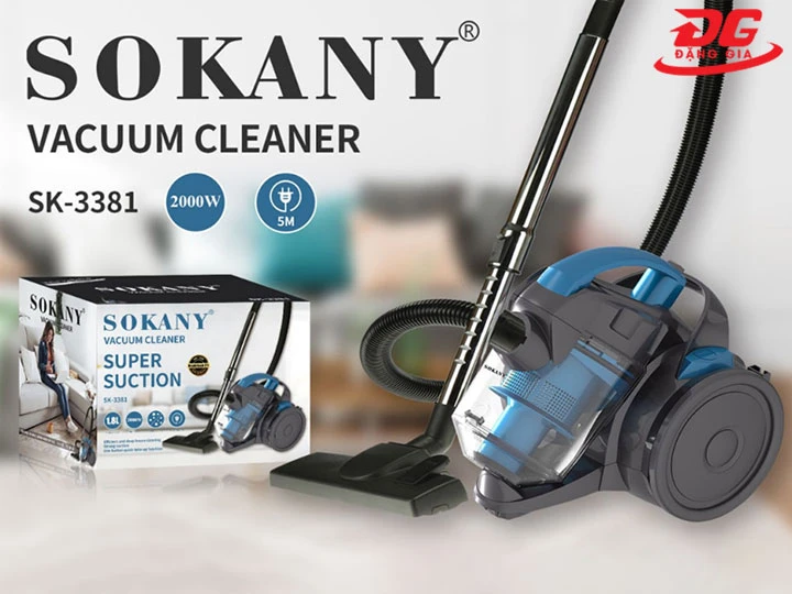 máy hút bụi 20000Pa SOKANY SK3381 có màu xanh cổ vịt phối đen
