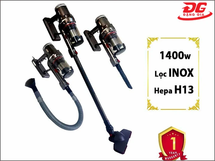 máy hút bụi 20000Pa WVC-86 có bàn hút mảnh nhưng phần tay cầm dày dặn