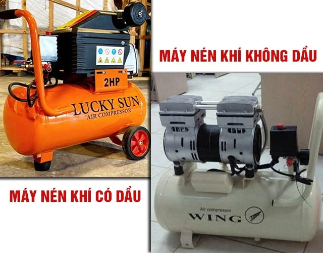 máy nén khí 24L có dầu và không dầu