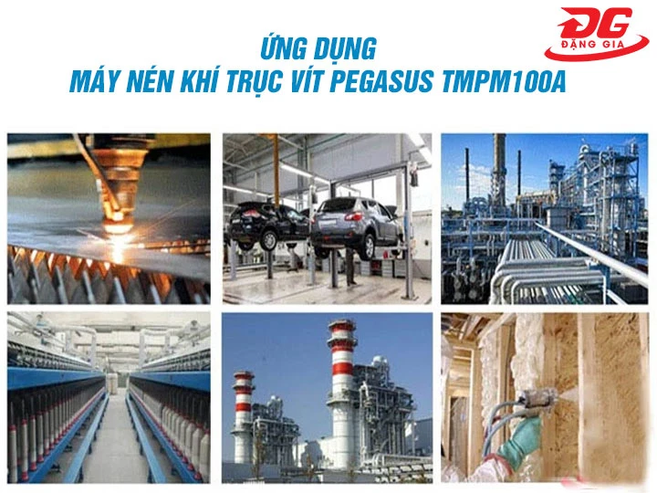 Ứng dụng máy nén khí trục vít Pegasus TMPM100A