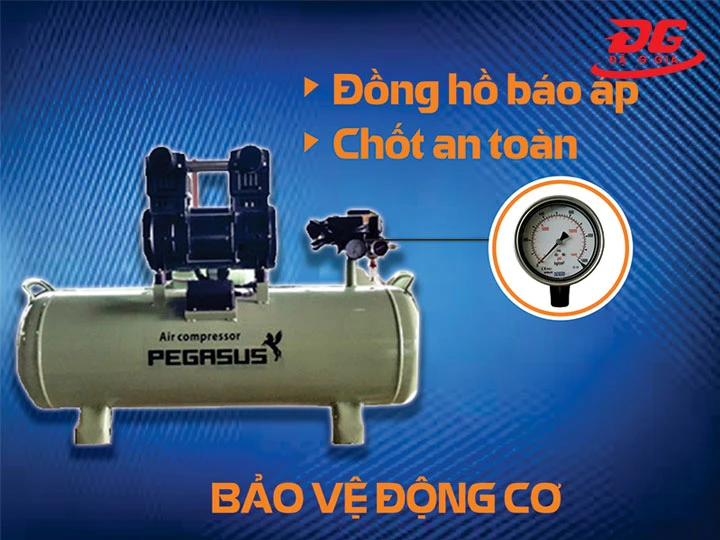 Động cơ Máy nén khí mini không dầu Pegasus TM-OF1500-70L 