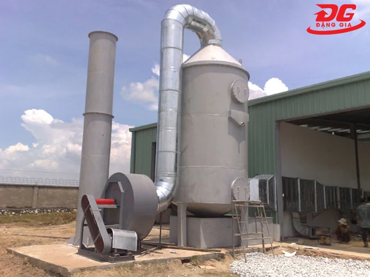 Xử lý bụi trong sản xuất bằng tháp hấp thụ