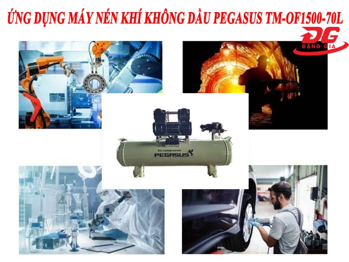 Ứng dụng của Máy nén khí không dầu Pegasus TM-OF1500-70L