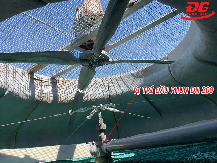 vị trí đầu phun nhôm DN200