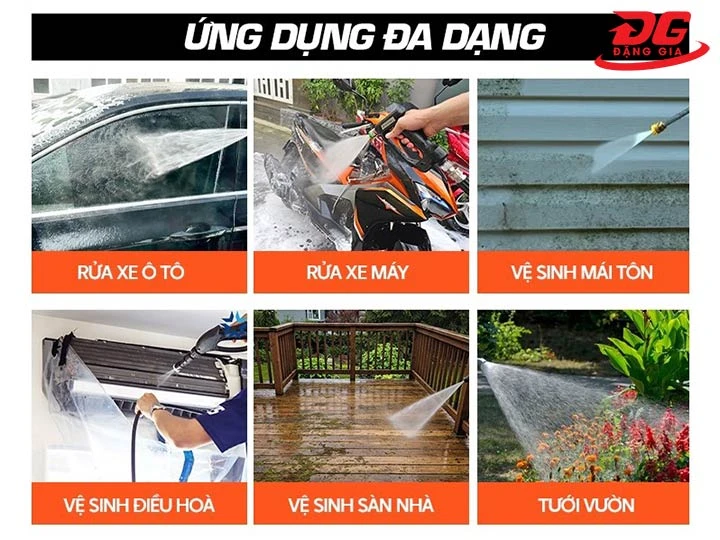 ứng dụng của Máy rửa xe máy mini gia đình V-JET VJ 130