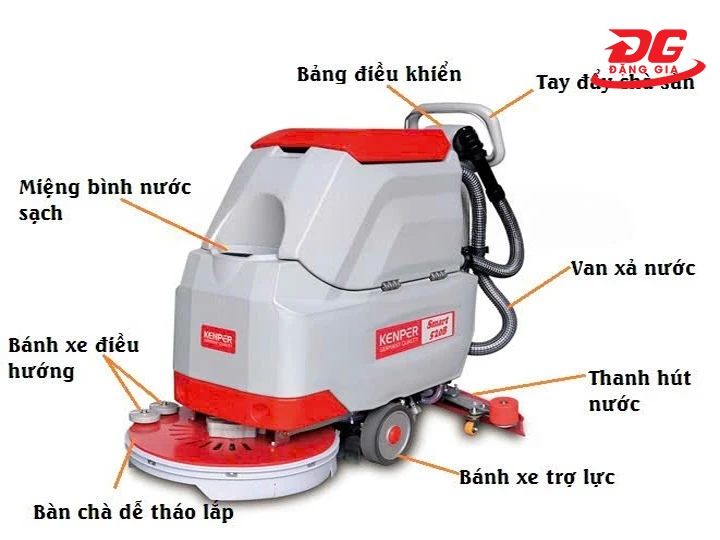 Cấu tạo và thiết kế của máy chà sàn Kenper S520B
