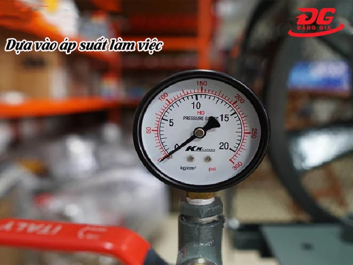 chọn áp suất làm việc