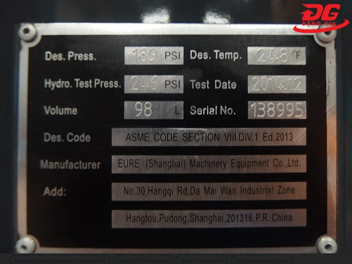 tem mác máy nén khí Airman PDS390S