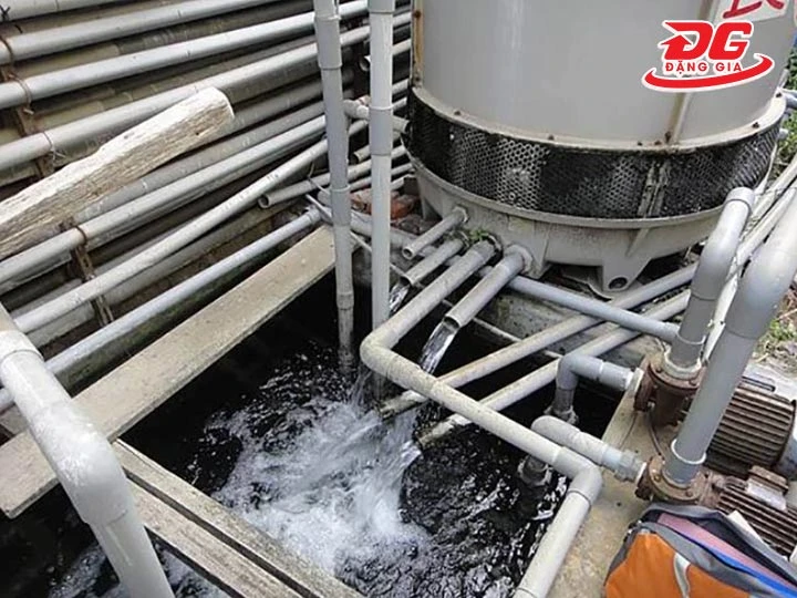 xả đáy tháp giải nhiệt