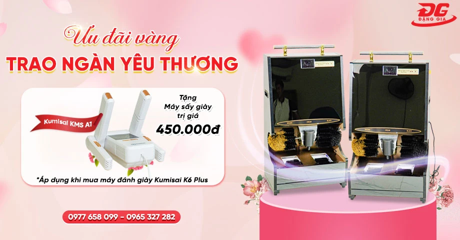 Banner siêu sale máy đánh giày KUMISAI K6 Plus
