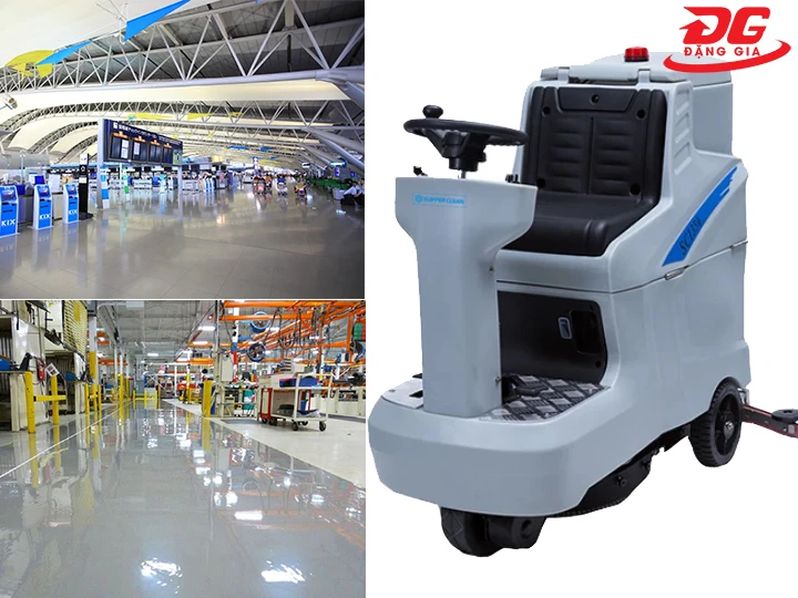 ứng dụng máy chà sàn ngồi lái Supper Clean SC 1350