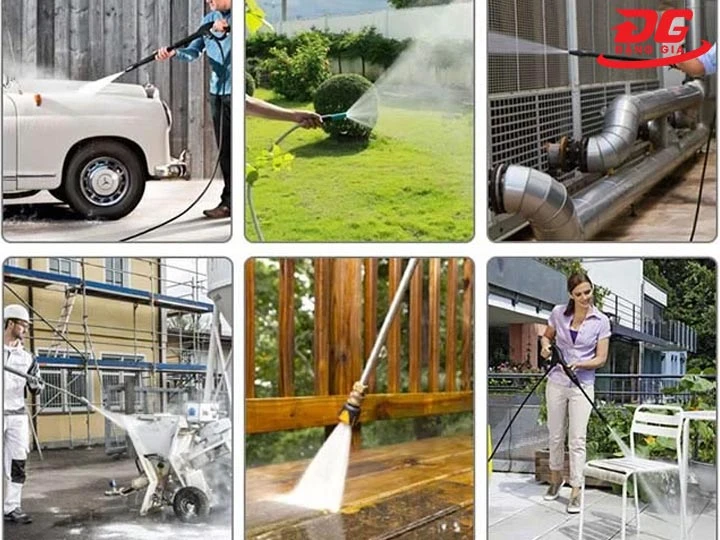 Ứng dụng máy rửa xe liền trục