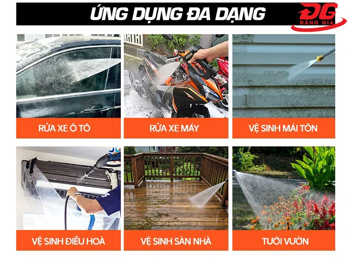 ứng dụng thực tế của máy rửa xe 1.5HP