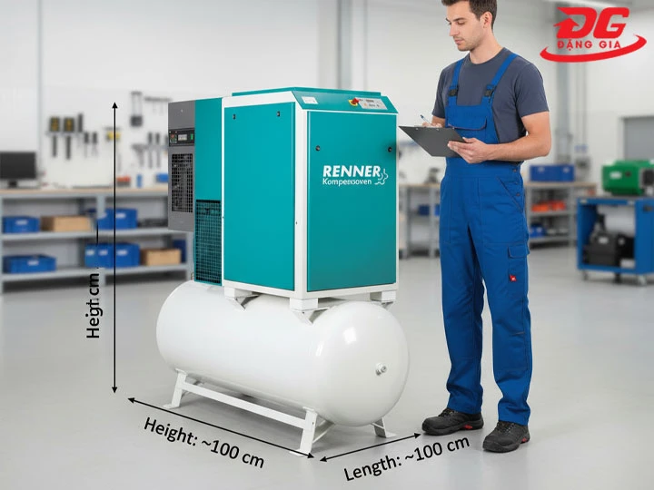 Kích thước Máy nén khí mini Renner