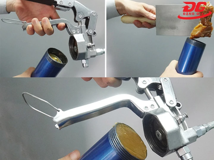 thêm mỡ vào súng bơm mỡ