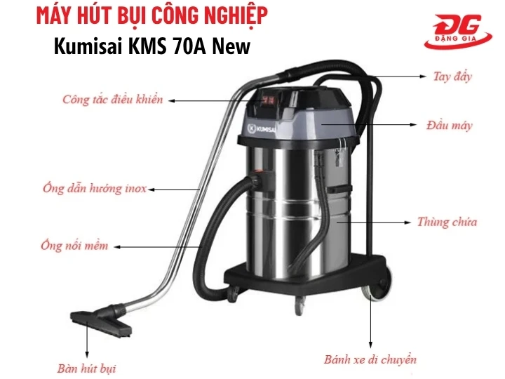 cấu tạo Máy hút bụi Kumisai KMS 70A New