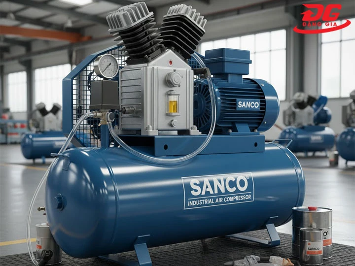 hình ảnh Máy nén khí Sanco có dầu