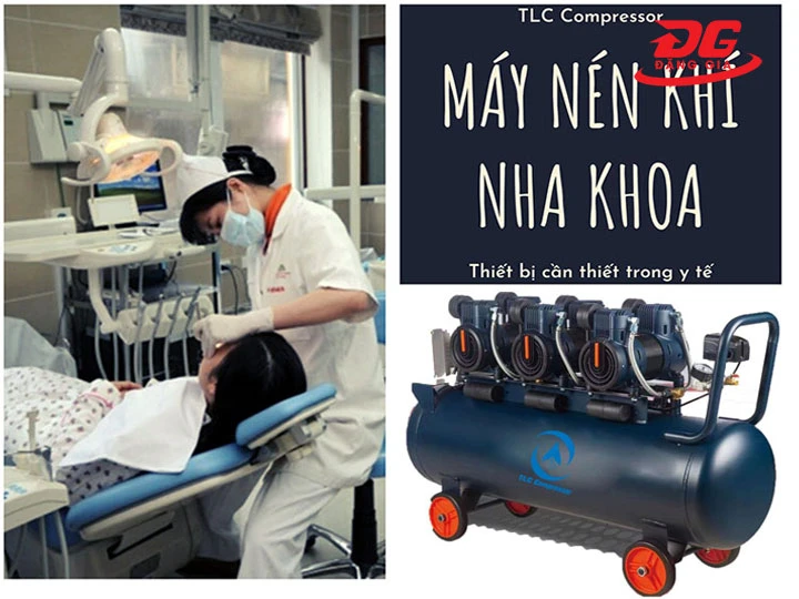 Máy nén khí không dầu TLC trong nha khoa