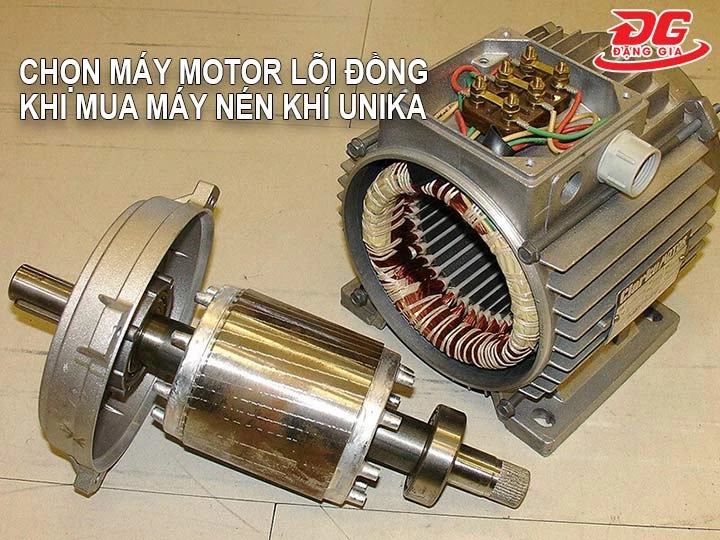 mua máy nén khí Unika có động cơ lõi đồng