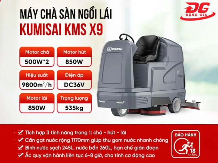 địa chỉ bán máy chà sàn ngồi lái Kumisai KMS-X9
