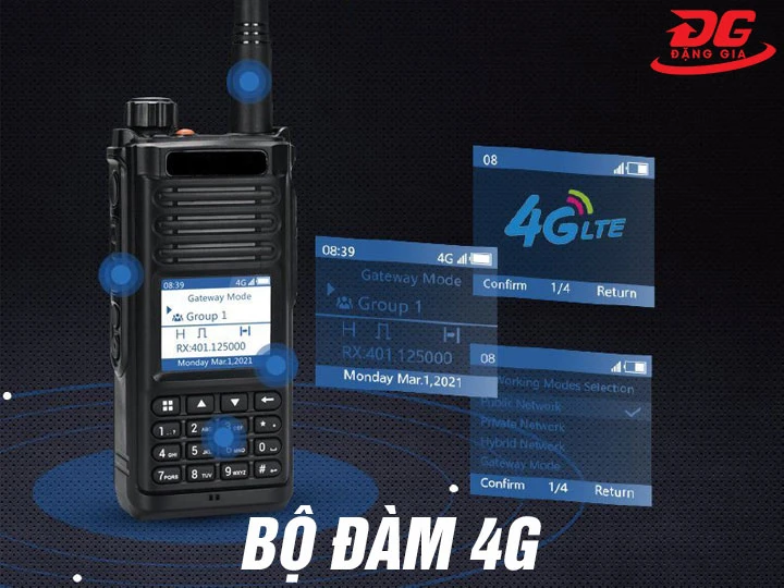 Bộ đàm 4G: Chống nhiễu tốt, Dễ dùng, Phủ sóng rộng, Bền bỉ