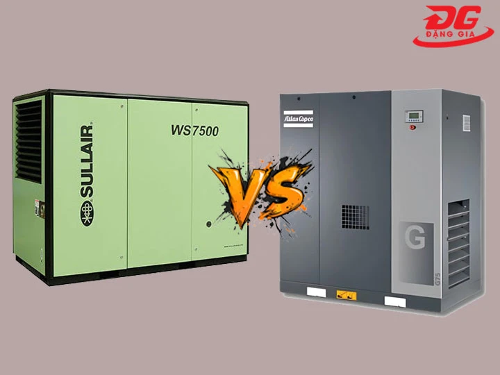 so sánh máy nén khí Sullair vs Atlas Copco